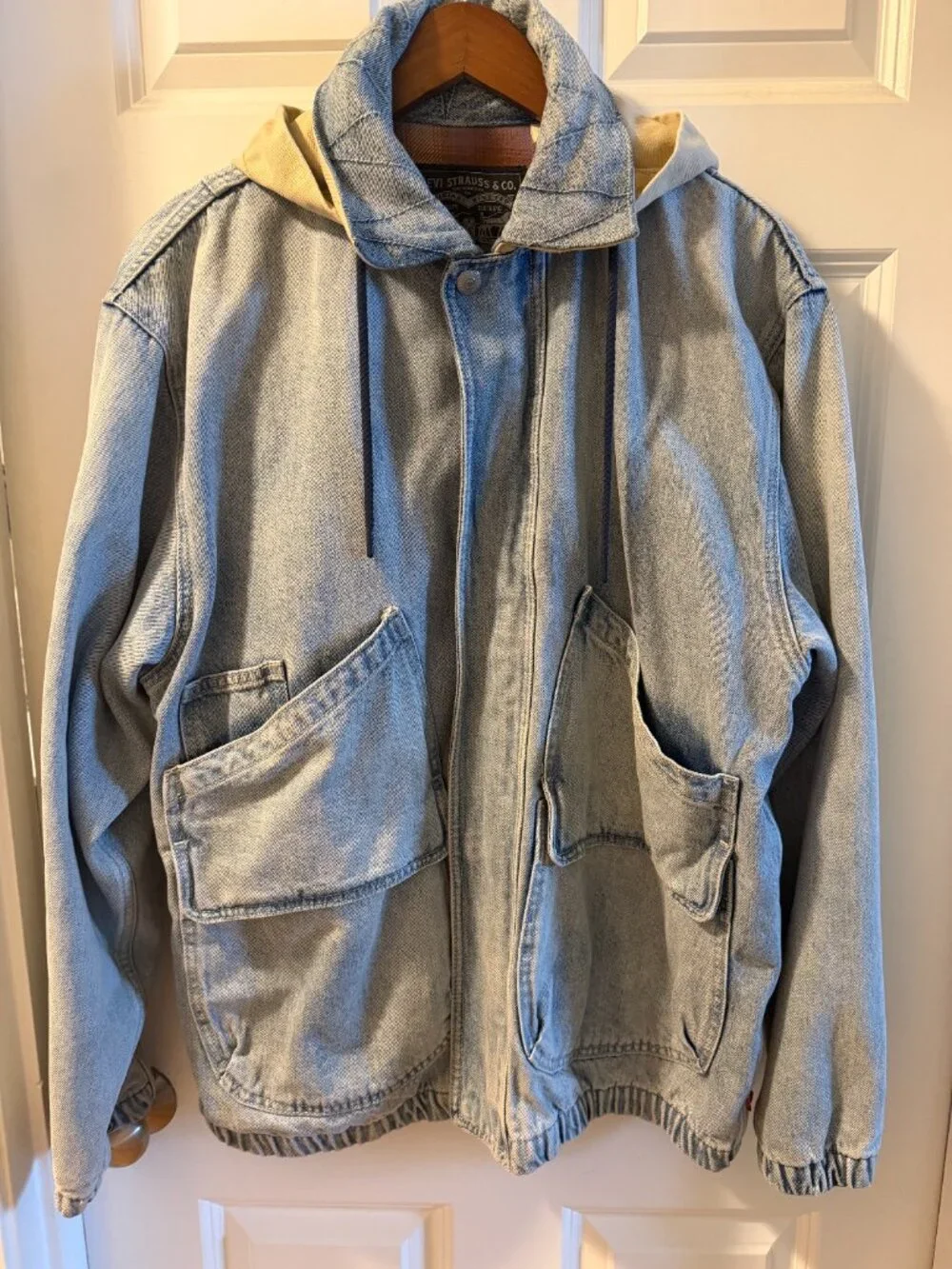 levi's hooded denim work jacket